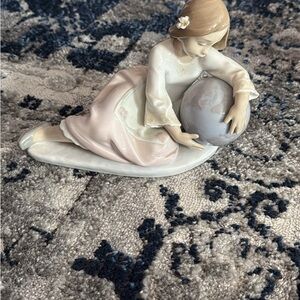 Lladro White and Light Blue Porcelain Figurine Base